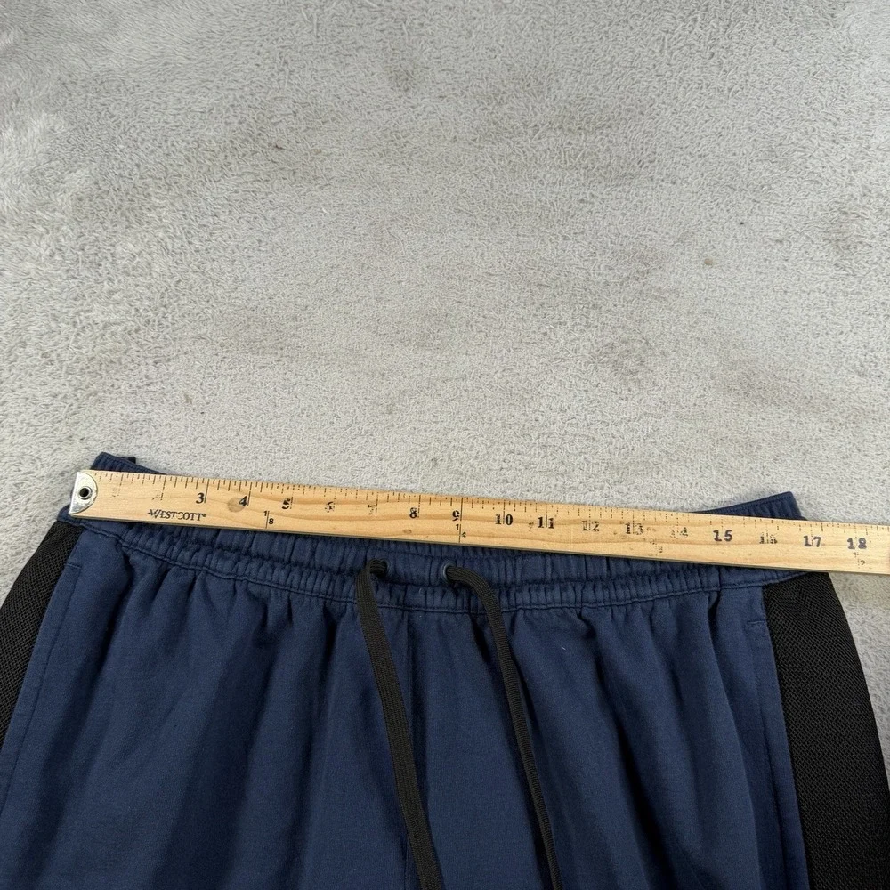 Nike Sweatpants Mens 3XL Blue Jersey Knit Swoosh Zip Pocket Dri-Fit Joggers Gym